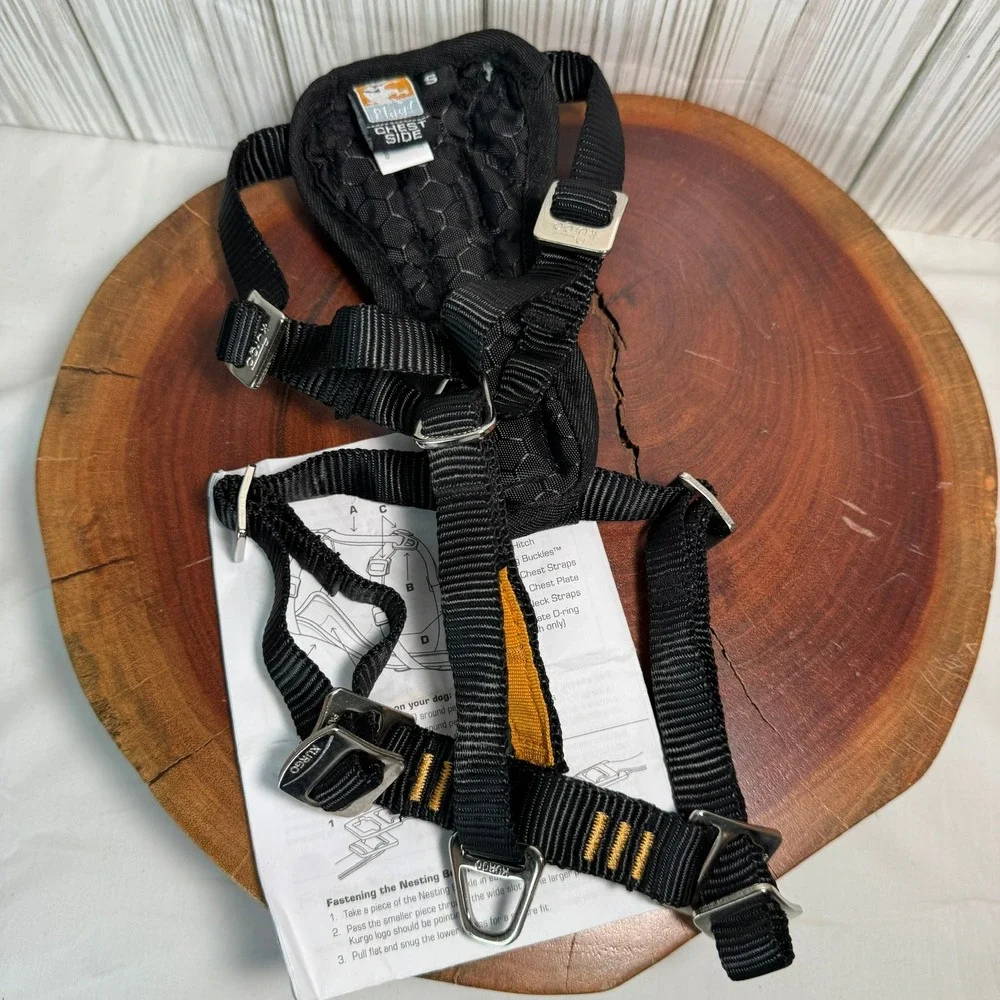 Kurgo Tru-Fit Enhanced Strength Dog Harness Small Black Car Safety Walking Vest